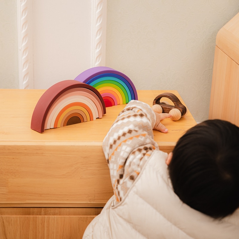 Silicone Rainbow Stacker Montessori Learning